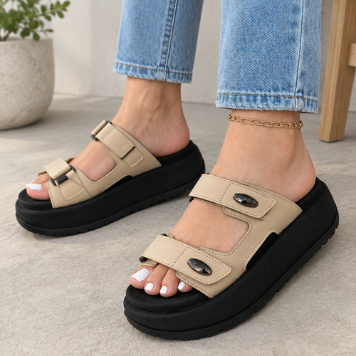 Sandalias deportivas Ángel | Blanco, beige y negro