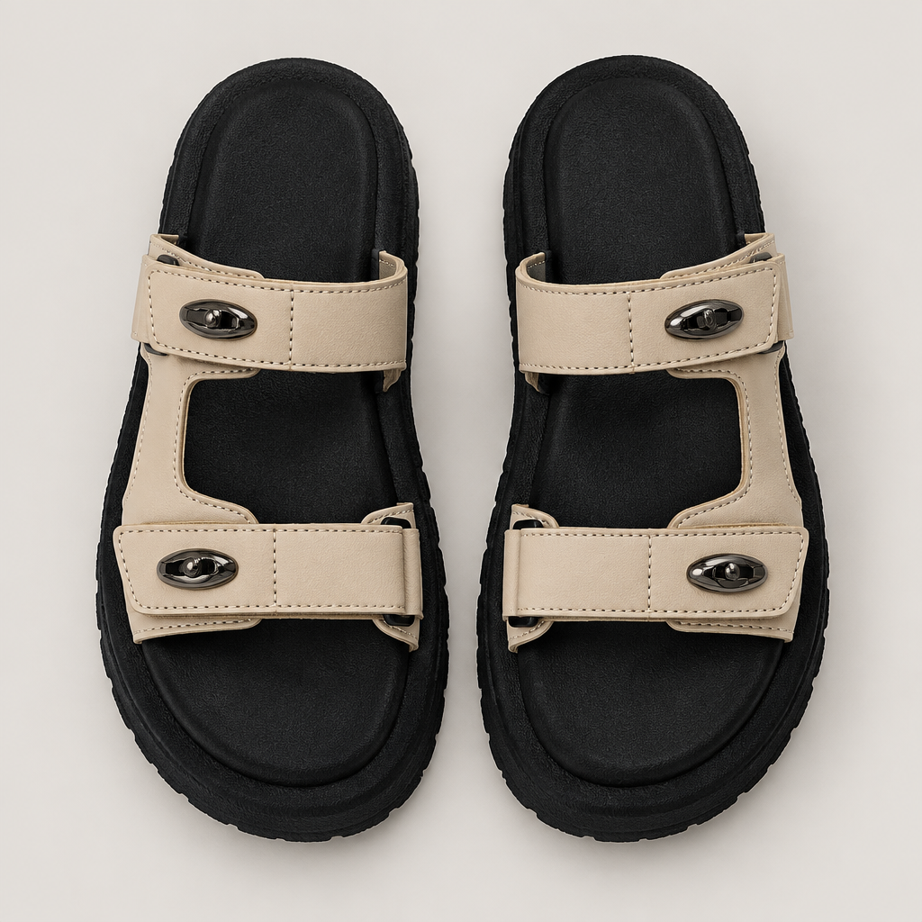 Sandalias deportivas Ángel | Blanco, beige y negro