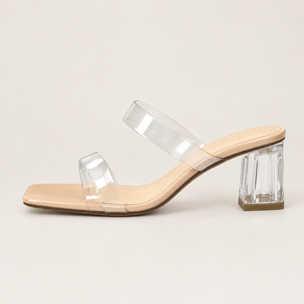 Sandalias de tacón ancho translúcido | Ref. 5150
