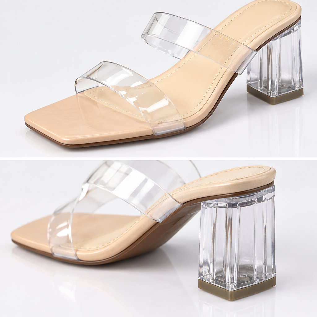 Sandalias de tacón ancho translúcido | Ref. 5150